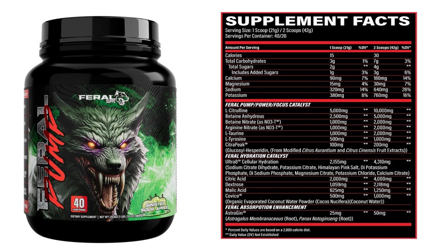 feral pump pre workout​ tren twins

